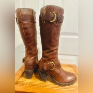 B.O.C. Born and Concept Natasha Knee High Leather Cognac Riding Boots Size 6.5 M